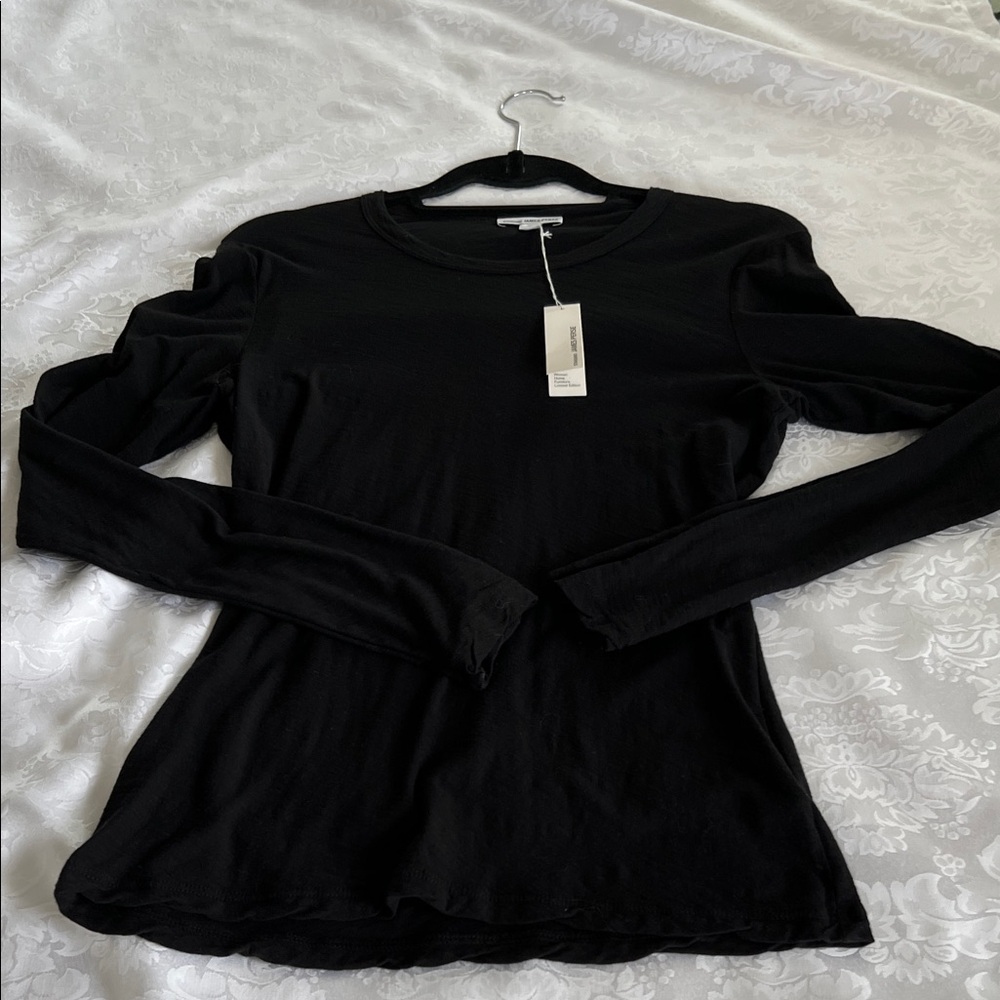 James Perse Classic Black Long Sleeve Tee